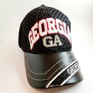 Georgia GA Red Black Hat Cap Adjustable Strap OS EUC MUST SEE!